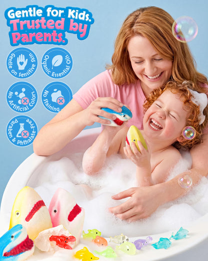 12 Pack Shark Bath Bombs for Kids with Glow-in-The-Dark Ocean Toys Inside 🍁 All In One Marketplace Canada