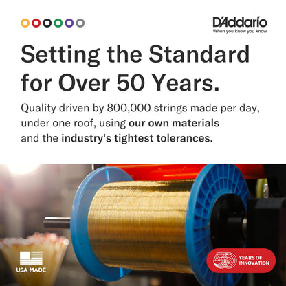 D’Addario Guitar Strings - Acoustic Guitar Strings - 80/20 Bronze - For 6 String Guitar - Deep, Bright, Projecting Tone - EJ11-3D - Light, 12-53 - 3-Pack