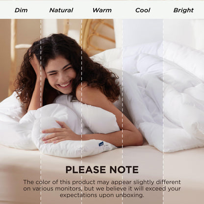 Bedsure White Duvet Insert Queen - Quilted Comforters Queen Size, All Season Duvet, GentleSoft Down Alternative Bedding, with 8 Tabs, Gifts for Women/Men, White, Queen 88 x 88 Inches - Available at All In One Marketplace Canada