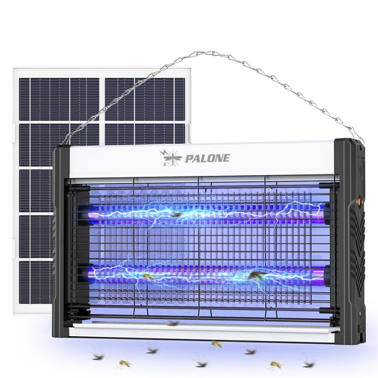 PALONE Solar Bug Zapper, 4000V Electric Bug Zapper with 8W Solar Panel, Rechargeable Bug Zapper with LED Light, Fly Zapper with Fireproof Waterproof, Indoor Outdoor Zapper for Kitchen,Camping,Patio 🍁 All In One Marketplace Canada