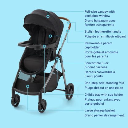 Graco Modes Trio Travel System | Riordan (Black) | 3-in-1 Baby Stroller and Car Seat Combo | Rear-Facing from 1.8-16 kg (4-35 lb) 🍁 All In One Marketplace Canada
