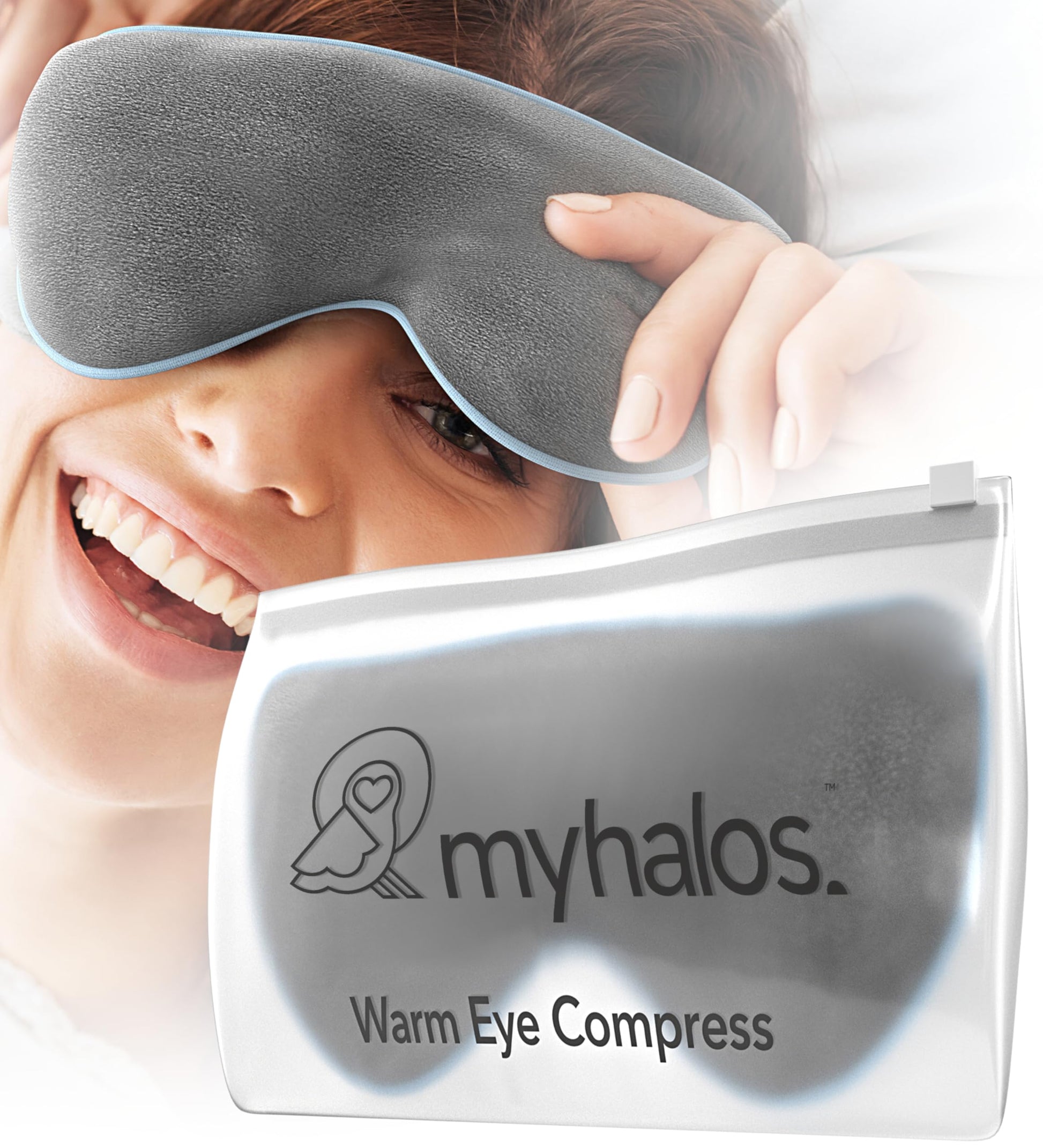 MyHalos® Microwave Activated Moist Heat Eye Compress for Dry Eyes and Stye Treatment - Heated Eye Mask for Dry Eyes -Our Dry Eye Therapy Mask Relives Blepharitis & Pink Eye -Warm Compress for Eyes - Available at All In One Marketplace Canada