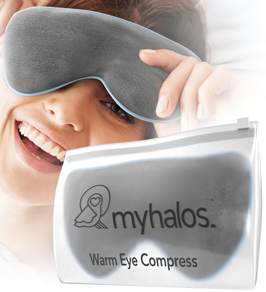 MyHalos® Microwave Activated Moist Heat Eye Compress for Dry Eyes and Stye Treatment - Heated Eye Mask for Dry Eyes -Our Dry Eye Therapy Mask Relives Blepharitis & Pink Eye -Warm Compress for Eyes - Available at All In One Marketplace Canada