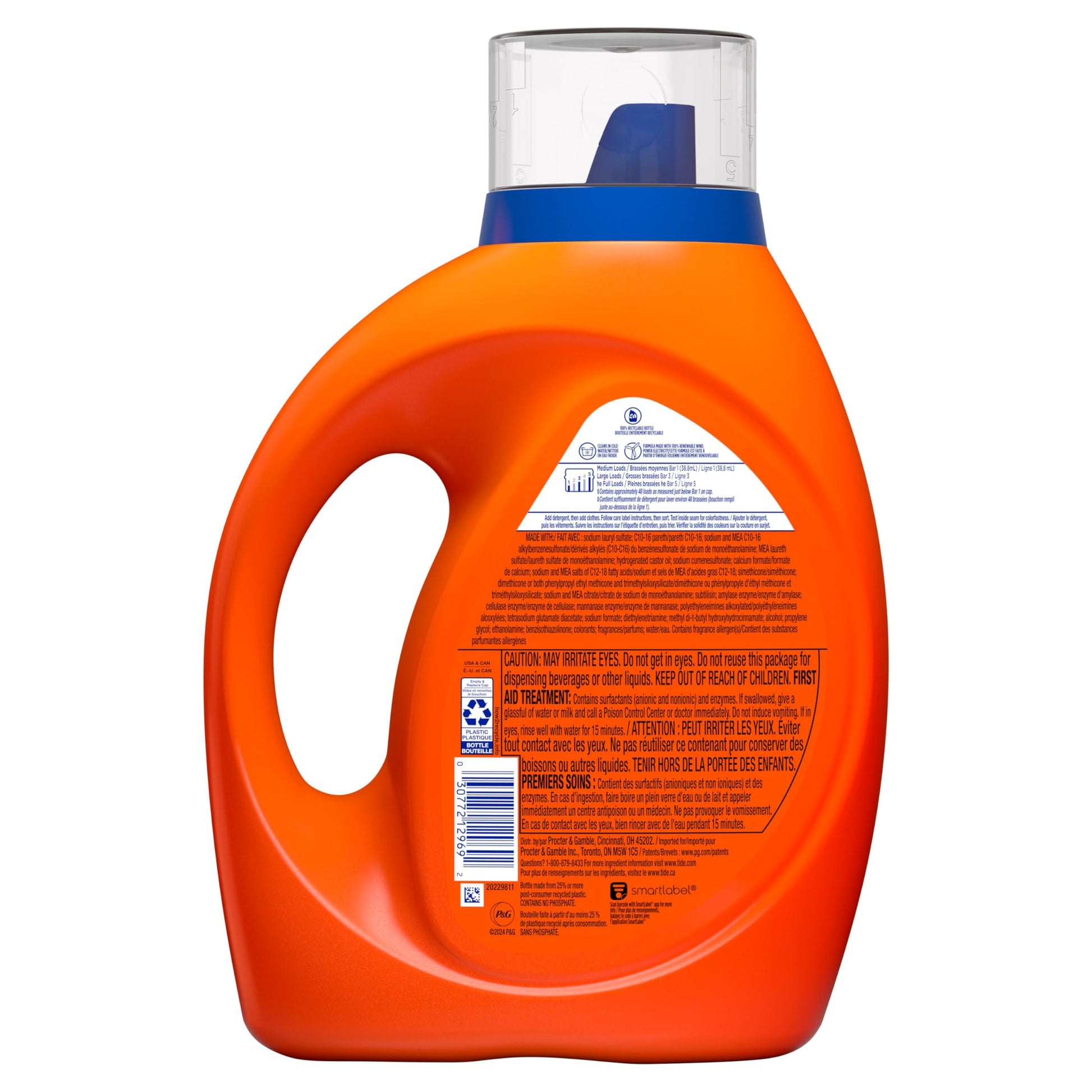 Tide Liquid Laundry Detergent, Iris Bouquet Scent, HE Compatible, Cold Water Clean Liquid Detergent, 1.86 Litres, 48 Loads Tide
