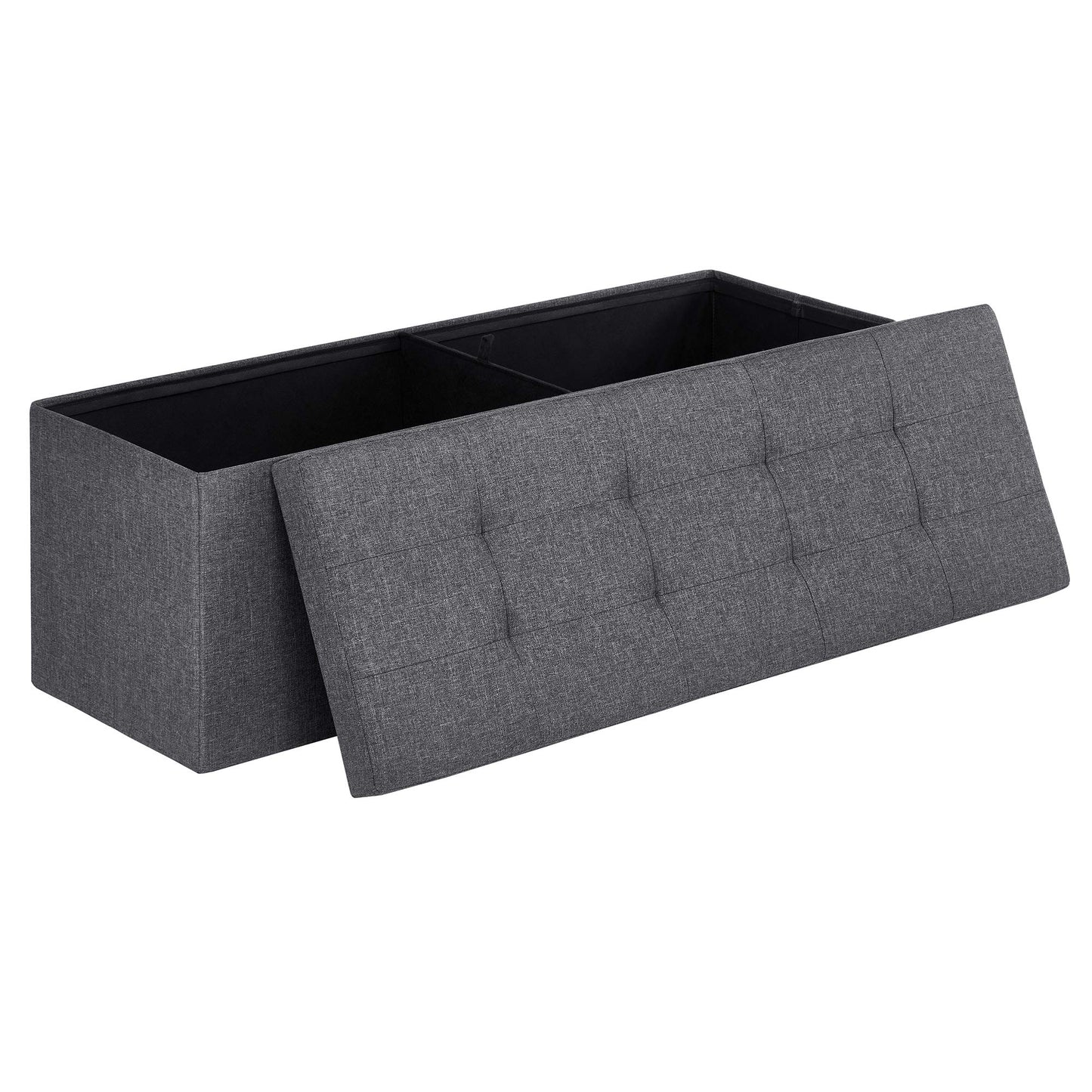 SONGMICS 110 cm Folding Storage Ottoman Bench, Padded Seat SONGMICS