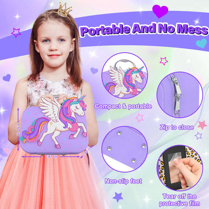 Glisiol Kids Nail Polish Set for Girls Toys, Washable Quick-Dry Toddler Nail Art Kit with Air Cooling Dryer and Cosmetic Case, Christmas or Birthday Gifts for Girls Ages 3 4 5 6 7 9 10 11 12-Purple 🍁 All In One Marketplace Canada