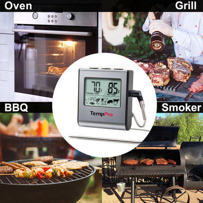 ThermoPro TP-16 Meat Thermometer with Stainless Steel Probe for Indoor Outdoor Use, Digital Cooking Thermometer for Grill, Barbecue, Oven, Smoker, Candy - Available at All In One Marketplace Canada
