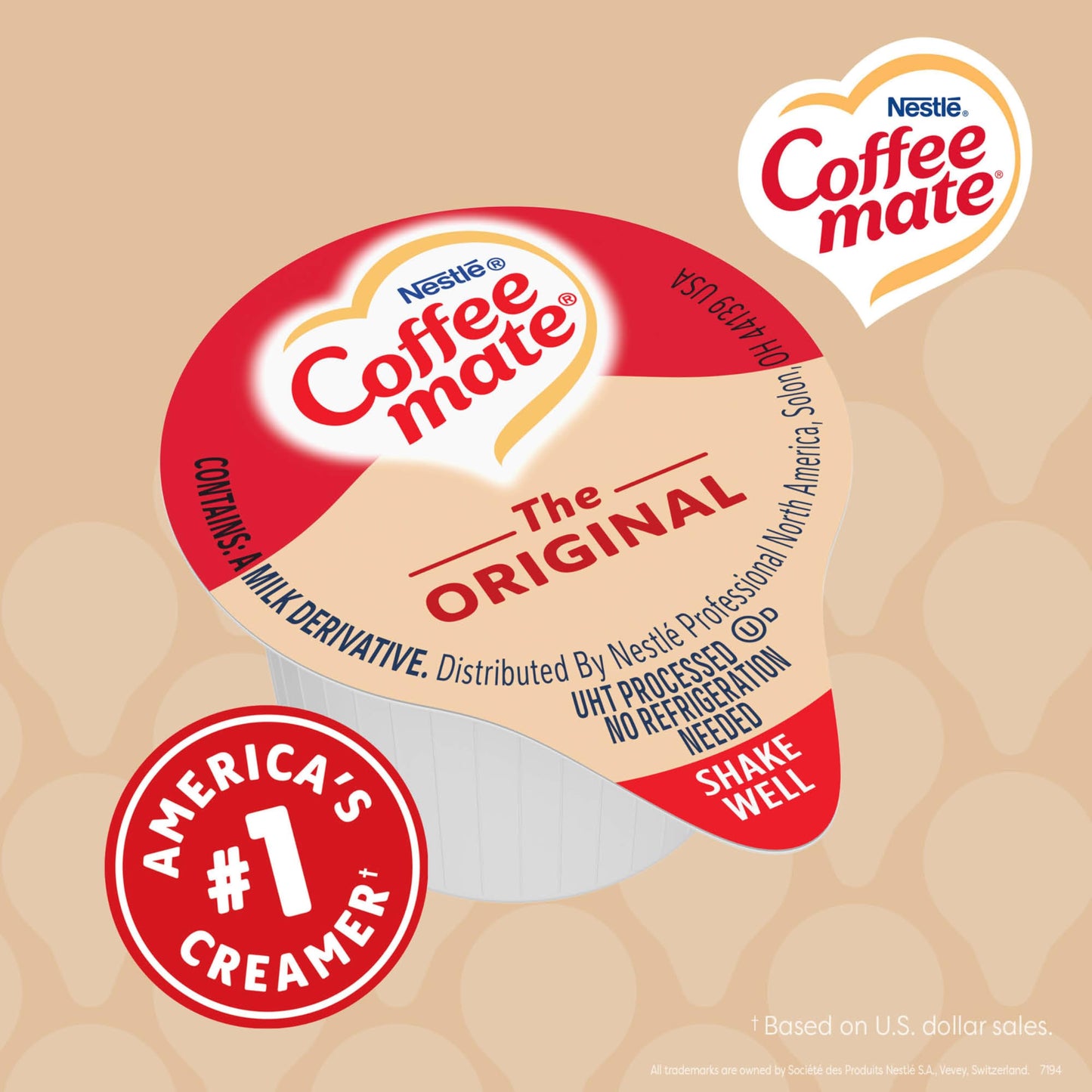 Coffee-Mate Original Liquid Creamer Singles, 0.375 oz (180 Count)