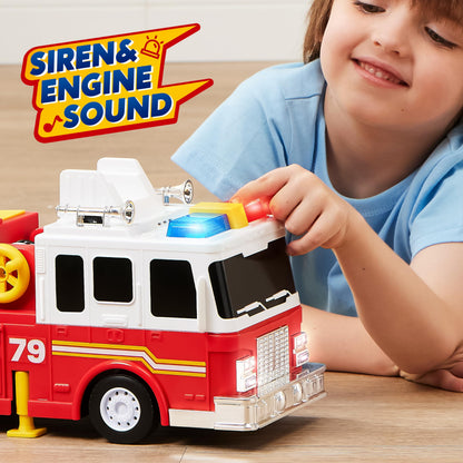 Extra Large Toddler Fire Truck Toys for Boys with 33-inch Ladder, Realistic Sirens, Lights & Sprinkler Pump, Big Firetruck Emergency Vehicle, Kids Toys for Age 2, 3, 4, 5, 6 Christmas Birthday Gifts 🍁 All In One Marketplace Canada