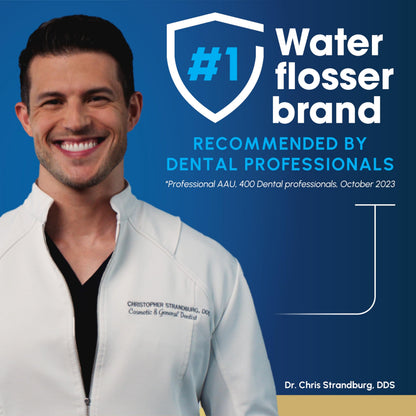 Waterpik Aquarius Water Flosser For Teeth Cleaning, Gums, Braces, Dental Care, Electric Power With 10 Settings, 7 Tips For Multiple Users & Needs, CDA Validated, Blue WP-663, Packaging May Vary Waterpik