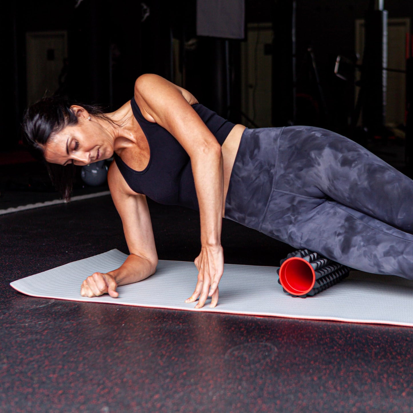 IBF Iron Body Fitness Acupoint Foam Roller - 12", High-Density EVA Foam Roller for Deep Tissue Massage, Back Pain, Yoga, and Physical Therapy - Black and Red IBF IRON BODY FITNESS
