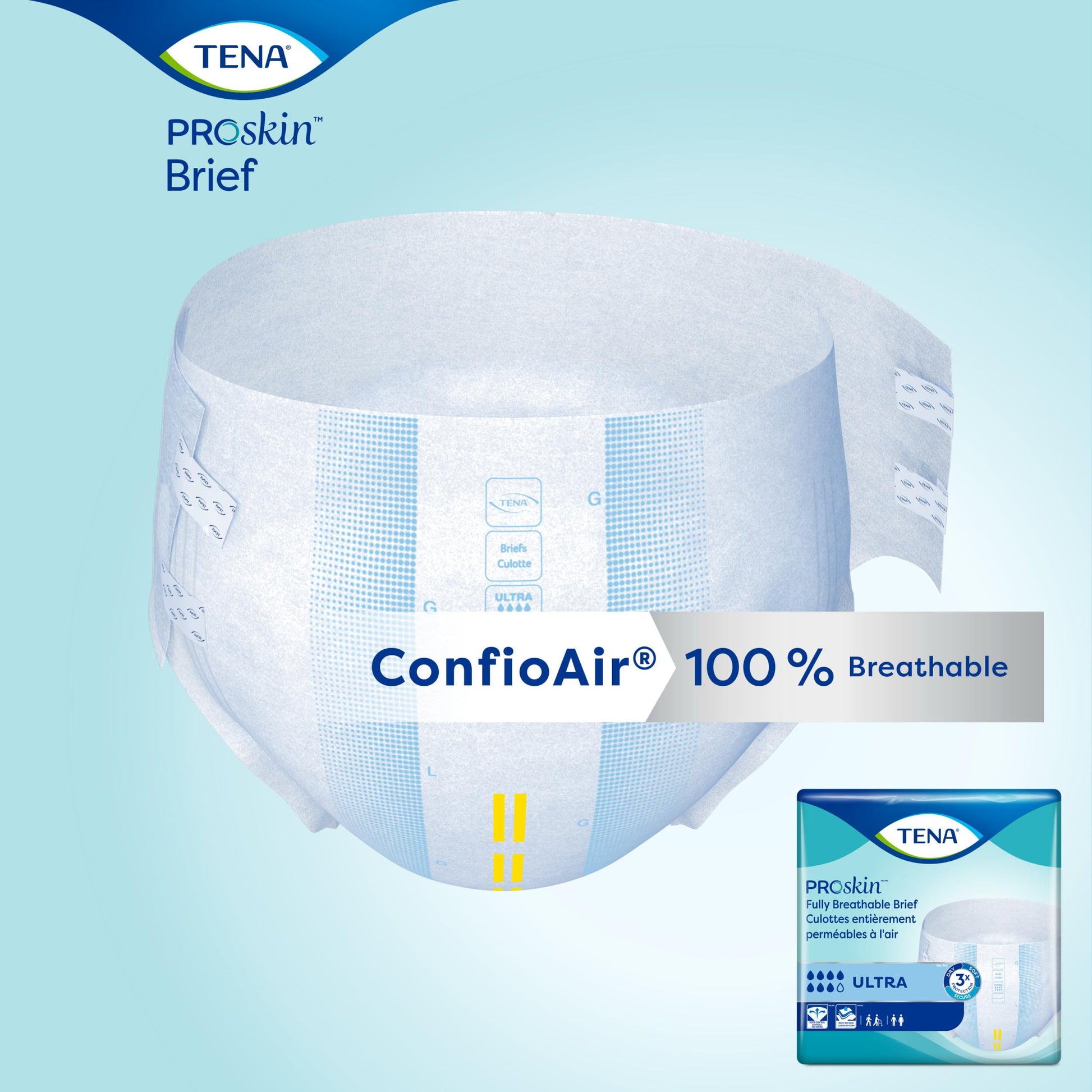 TENA Adult Incontinence, Discrete Disposable, Briefs, Comfortable Fit, Ultra Absorbency, Unisex, Large (L), 40 Count TENA