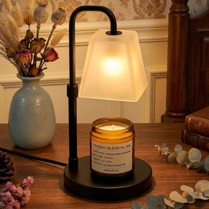 JIMEI Candle Warmer Lamp with Timer Electric Wax Warmer for Scented Wax Melt Warmer Light Melter for Jar Candles Dimmable Adjustable Height Gifts for Women Mom House Warming Frossted Glass Black - Available at All In One Marketplace Canada