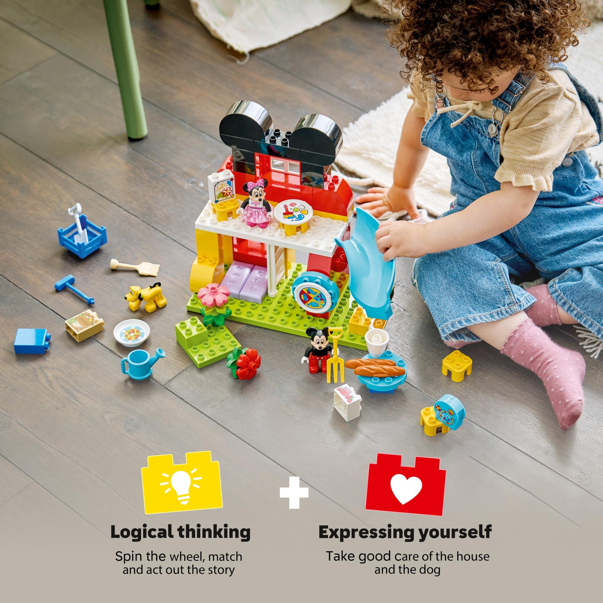 LEGO DUPLO Disney Mickey Mouse Clubhouse with Minnie & Pluto Building Toy - Fine Motor Skill Toy for Toddlers, Ages 2+ - Mickey Mouse Toy for Boys & Girls - Birthday Gift for Kids - 10465 LEGO