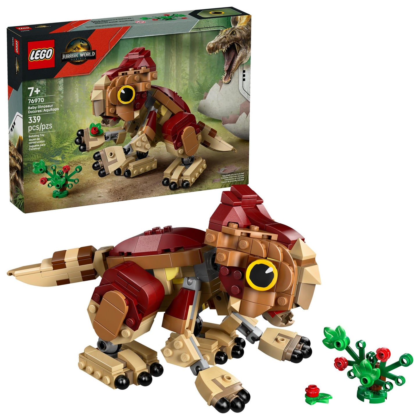 LEGO Jurassic World Baby Dinosaur Dolores: Aquilops Kids Toy - Educational and Learning Toy for Girls & Boys, Ages 7+ - Pretend Play Gift Idea for Birthdays - 76970 LEGO