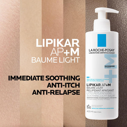 La Roche Posay Lipikar Baume Light AP+M, Body Lotion for Dry Skin, Lightweight Moisturizer with Shea Butter & Niacinamide for Body, Face & Hands, Fragrance Free, Recommended by Dermatologists, 400mL - Available at All In One Marketplace Canada