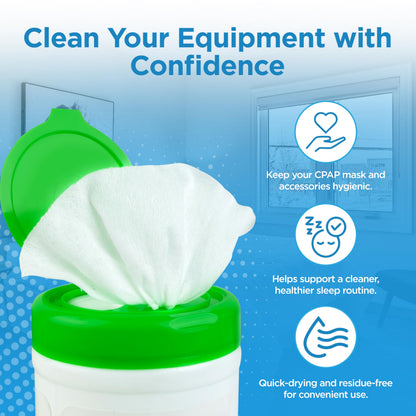 resplabs CPAP Mask Wipes, 110 Count Unscented - Safe for All CPAP Masks, Cushions, and Supplies - Daily Use Cleaning Wipes