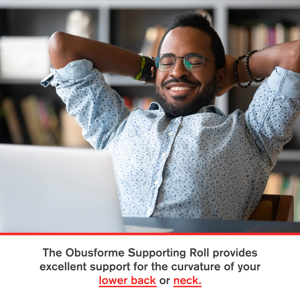 ObusForme Supporting Roll - Lumbar Support Pillow for Lower Back and Neck, Portable Posture Support with Firm and Durable Foam