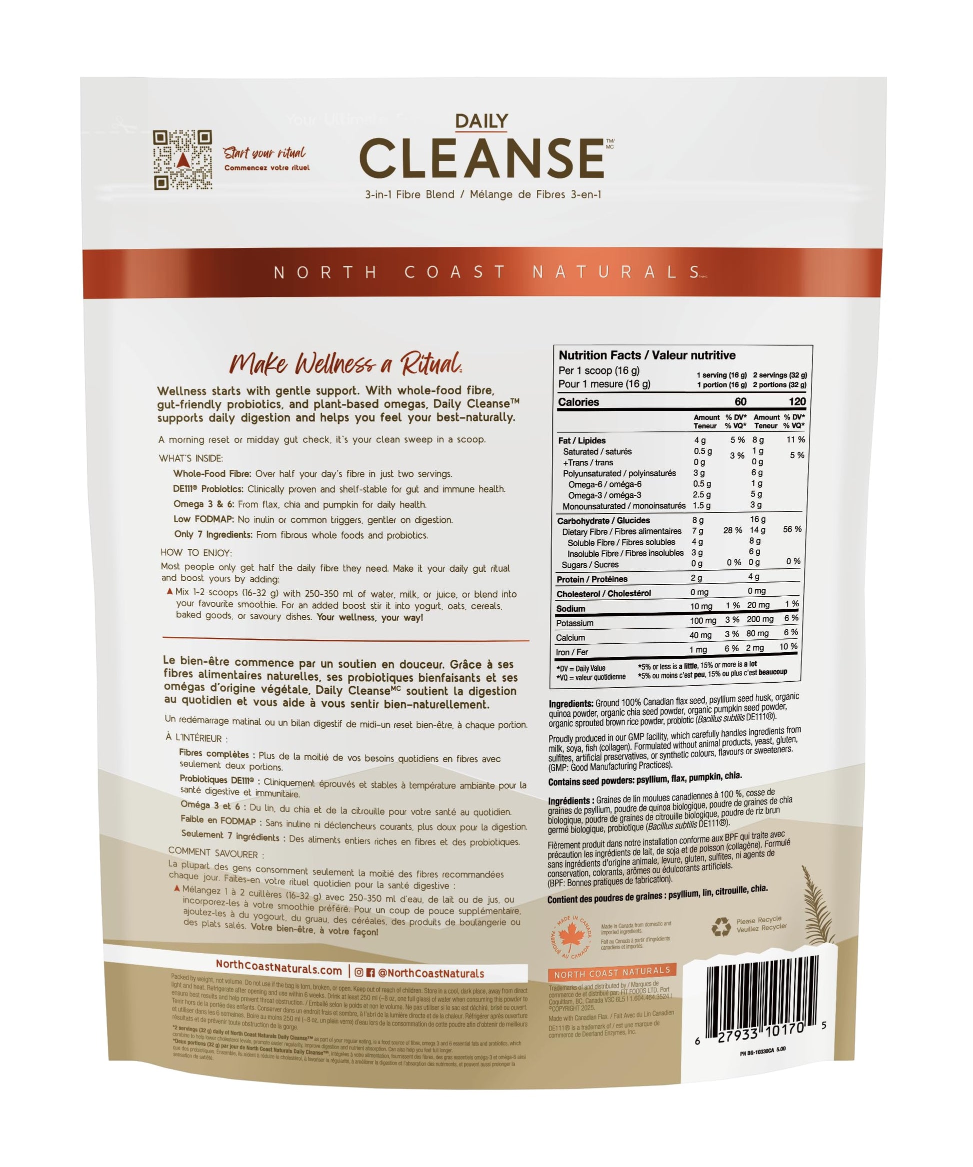 North Coast Naturals Ultimate Daily Cleanse with Superior Fibre (1 kg (pack of 1)) - Available at All In One Marketplace Canada