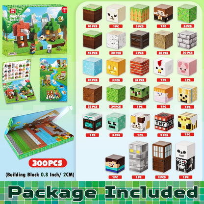 ToyUnited Magnetic Blocks 300 Pieces Build Mega Forest Castle, Cute Fun Magnetic Building Blocks Stacking Toys, Montessori Sensory Toy for Kids Aged 3+ 4 5 6 7 8 Years Old Boys Girls Gift Christmas 🍁 All In One Marketplace Canada