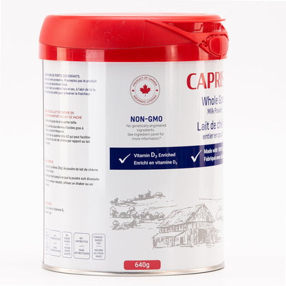 CAPRISS Whole Goat Milk Powder 640g – Vitamin D3 Enriched, 100% Canadian, Antibiotic-Free, Gentle Digestion