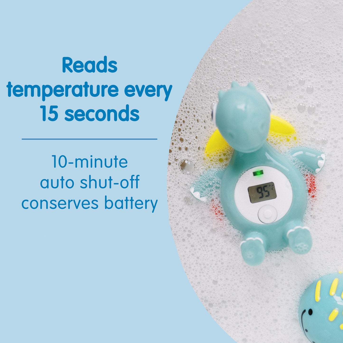 Dr. Brown's CleanUp Temposaurus Floating Bath Thermometer for Accurately Measuring Baby’s Bath Water Temperature, BPA Free Dr. Brown's