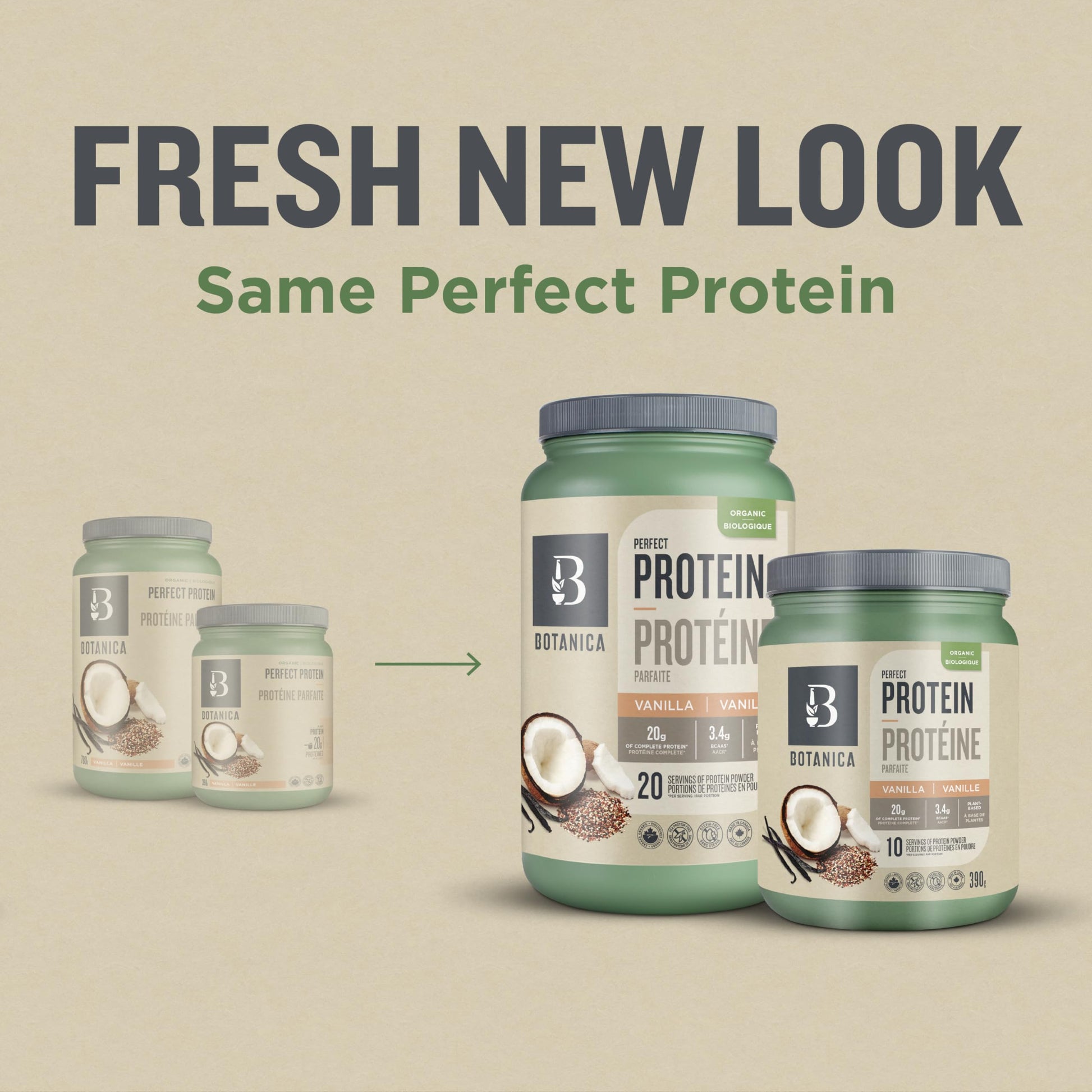 Botanica Organic Vegan Perfect Protein Powder – Plant-Based, Gluten Free, Stevia & Sugar Free – 20 g Protein + 3.4 g BCAAs per Serving, Vanilla, 780 g