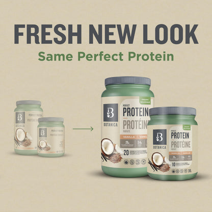 Botanica Organic Vegan Perfect Protein Powder – Plant-Based, Gluten Free, Stevia & Sugar Free – 20 g Protein + 3.4 g BCAAs per Serving, Vanilla, 780 g