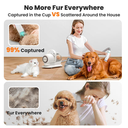 Neakasa P1 Pro Pet Grooming Kit & Vacuum Suction 99% Pet Hair, Professional Grooming Clippers with 5 Proven Grooming Tools for Dogs Cats and Other Animals