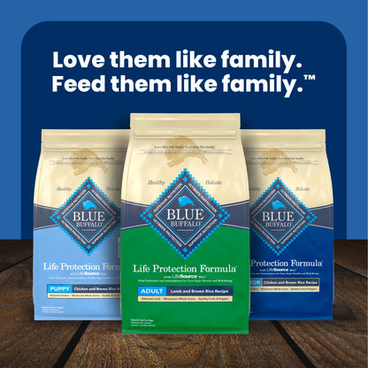 Blue Buffalo Life Protection Formula Lamb & Brown Rice Adult Dry Dog Food, Supports Immunity with Antioxidant-Rich LifeSource Bits, Promotes Healthy Muscle Development, 11.7kg/26 lbs