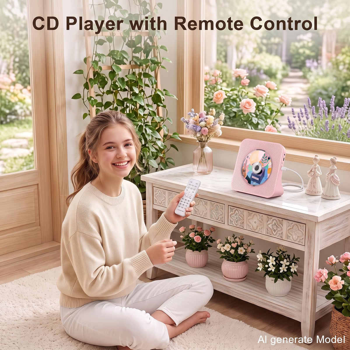 Gueray Portable CD Player with Bluetooth, Desktop CD Music Players for Home with Speakers and Remote Control, Support AUX&USB FM Radio Cool Men's Music Lovers Christmas Birthday Gifts,Cool Room Decor 🍁 All In One Marketplace Canada