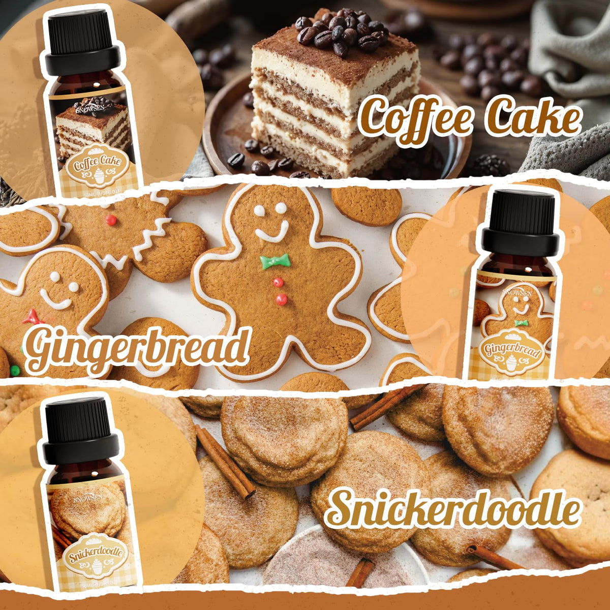 Bakery fragrance oils for Diffuser, Dessert Essential Oils for Aromatherapy, Candle Making, Waffle, Pumpkin Pie, Snickerdoodle, Gingerbread and More, Gift Set for Freshie Scents 🍁 All In One Marketplace Canada