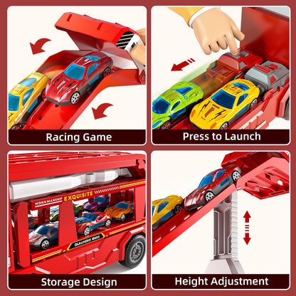 Transport Truck Toy for Kids, Transport Vehicle with Double Race Ramp Track 🍁 All In One Marketplace Canada