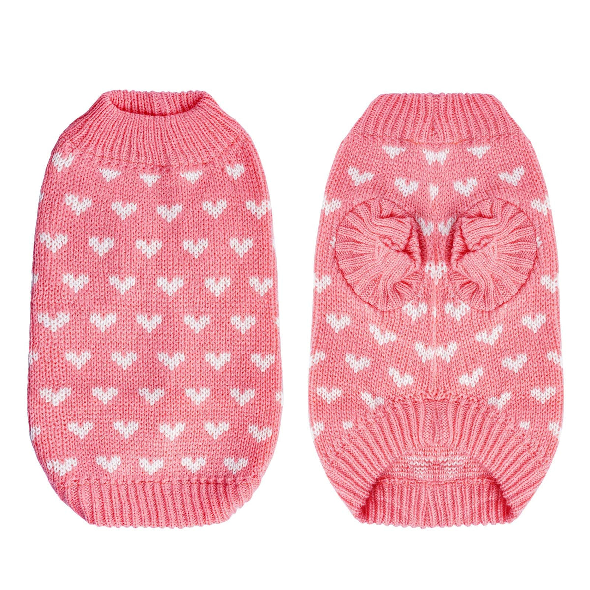 Dxhycc Knitted Dog Sweater Puppy Sweater Warm Pet Winter Clothes Cat Clothes Small Dogs Heart Sweaters for Cold Weather (Pink, S) 🍁 All In One Marketplace Canada