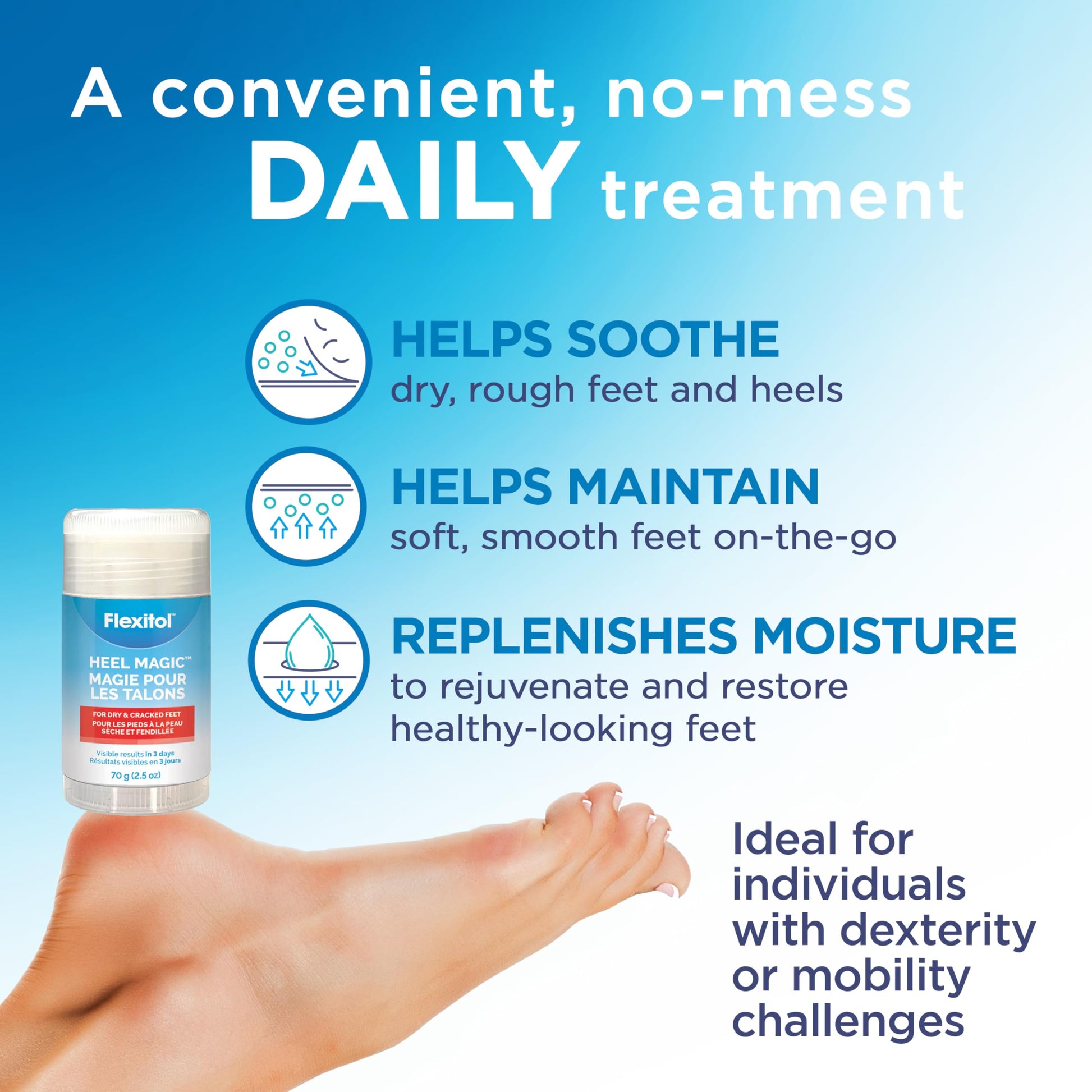Flexitol Heel Magic for Treating Cracked and Dry Heels (70g) - Available at All In One Marketplace Canada