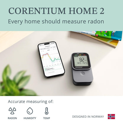 Airthings 325 Corentium Home 2 Smart Digital Radon Detector - Portable and Easy-to-use Radon Testing with Bluetooth connectivity and Humidity & Temperature Sensors 🍁 All In One Marketplace Canada