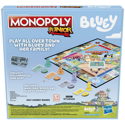 Monopoly Junior: Bluey Edition Board Game for Kids Ages 5+, Play as Bluey, Bingo, Mum, and Dad, Features Artwork from The Animated Series - English (Amazon Exclusive) Hasbro Gaming