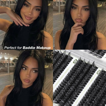 D Curl Cluster Eyelash Extensions 480Pcs Volume Lash Extensions DIY Eyelash Extensions for Beginners Wispy Eyelash Clusters Natural Fluffy Individual Lashes Clusters (60D 80D 100D Mixed, 10-16MM) - Available at All In One Marketplace Canada