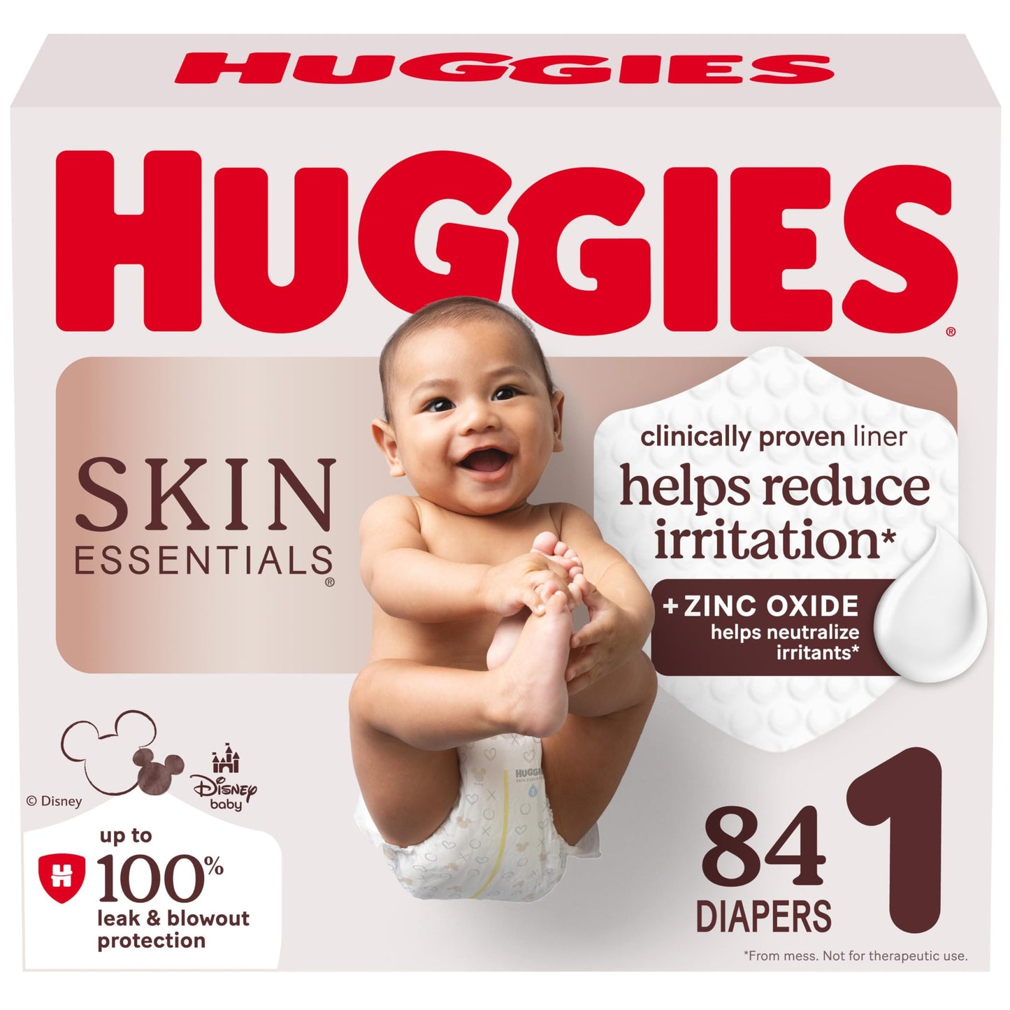 Huggies Size 1 Diapers, Skin Essentials Baby Diapers, Size 1 (8-14 lb.), 84 Ct