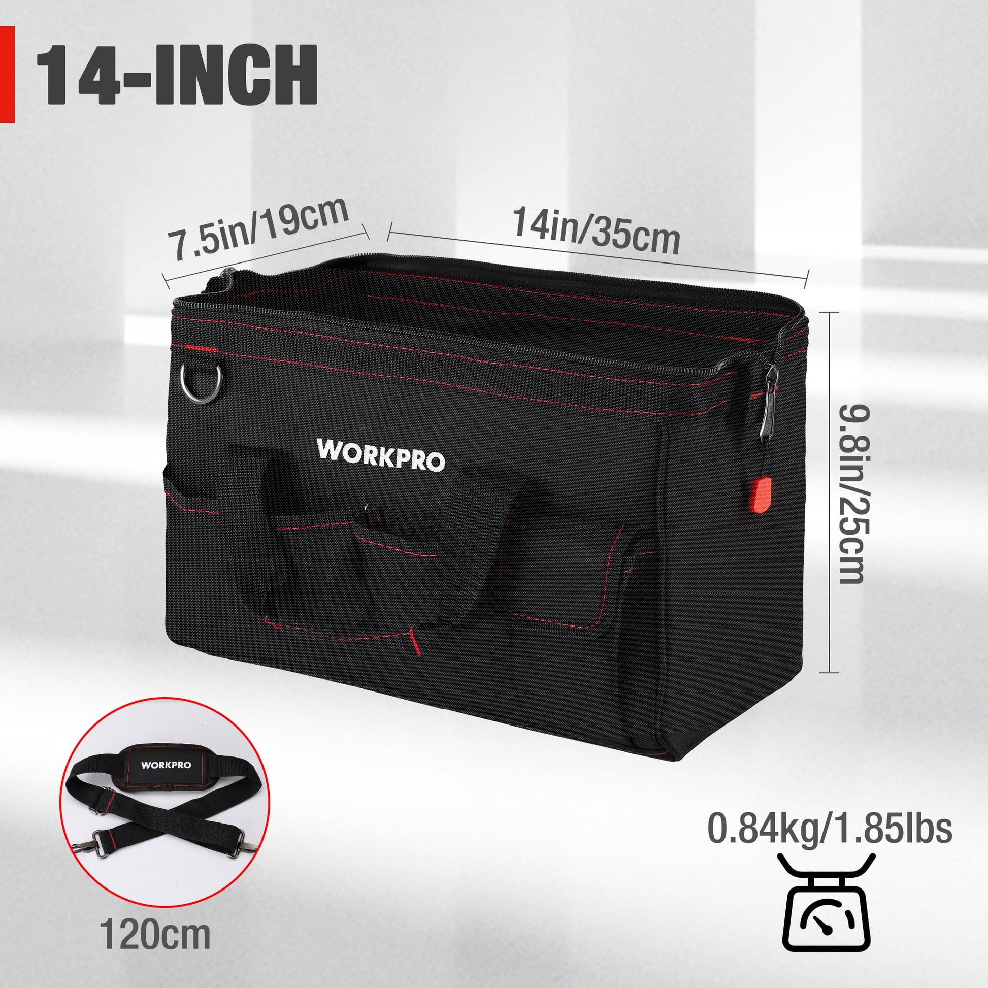 WORKPRO Close Top Wide Mouth Tool Bag Storage Organizer Close Tote, 14" 🍁 All In One Marketplace Canada WORKPRO