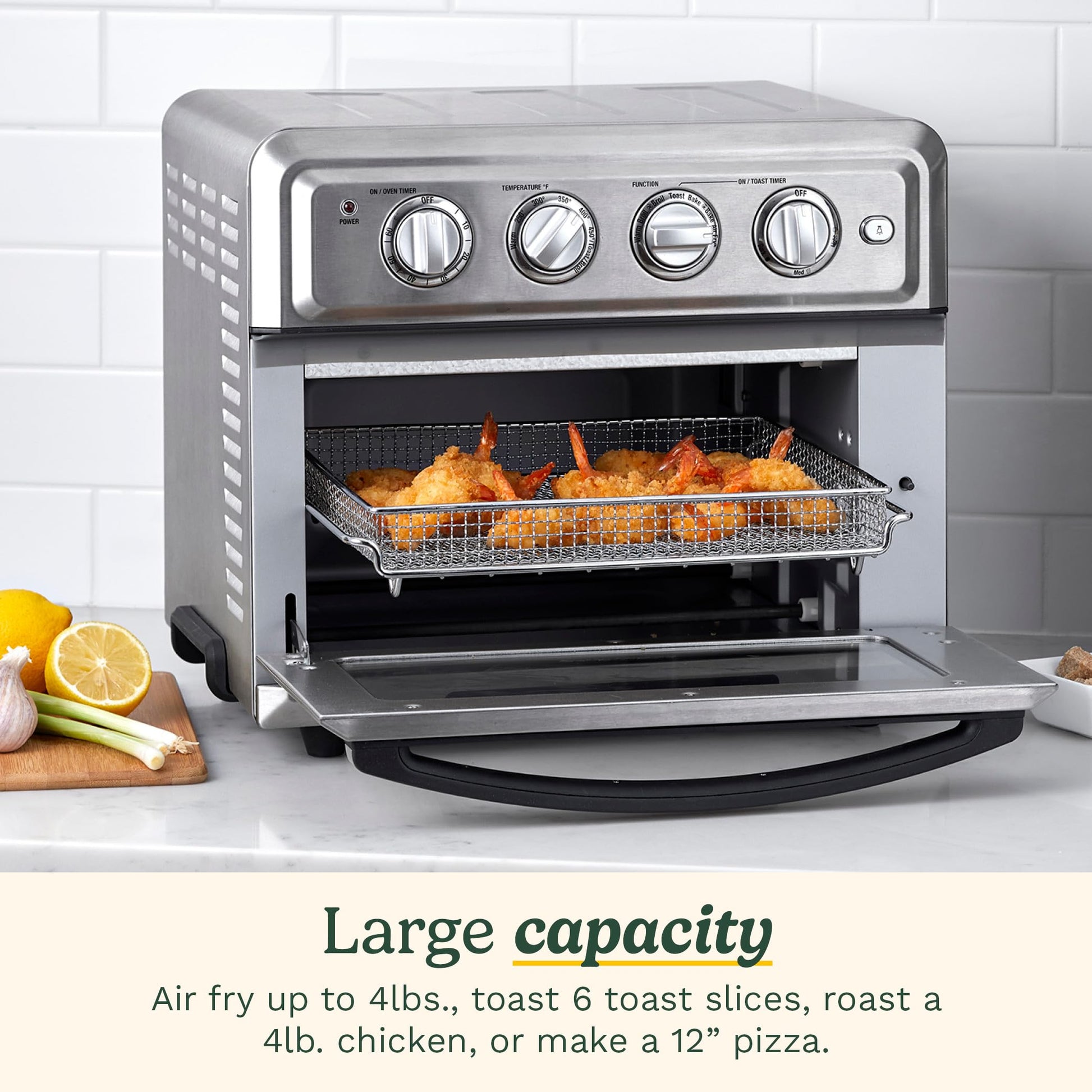 Cuisinart Air Fryer + Convection Toaster Oven, Stainless Steel (TOA-60C) Cuisinart