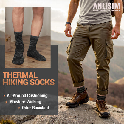 Anlisim Merino Wool Hiking Socks, Boot Crew Work Socks for Women Men 🍁 All In One Marketplace Canada
