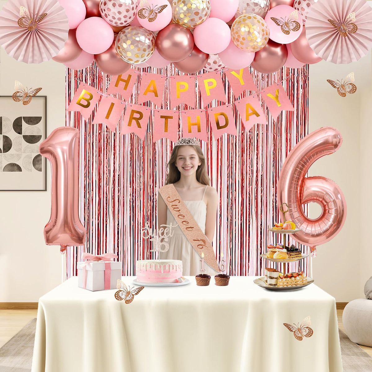 Juesly Sweet 16 Birthday Decorations for Girls Rose Gold 50pcs 🍁 All In One Marketplace Canada