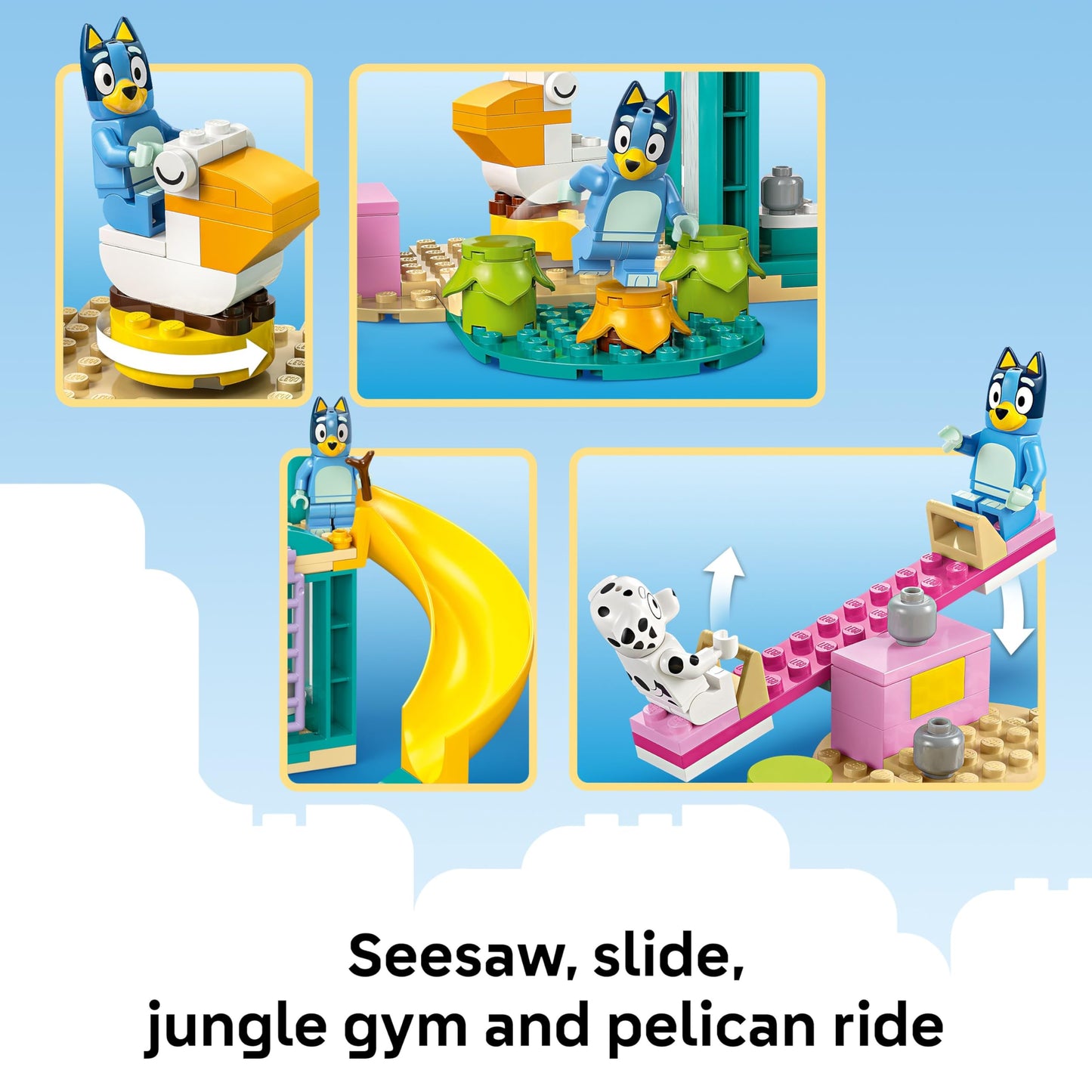 LEGO Bluey Playground Fun with Bluey and Chloe - Building Toy for Kids - Sensory Toy for Pretend Play - Includes Bluey and Chloe Minifigures - Birthday Gift Idea for Girls and Boys 4 and Up - 11201 LEGO