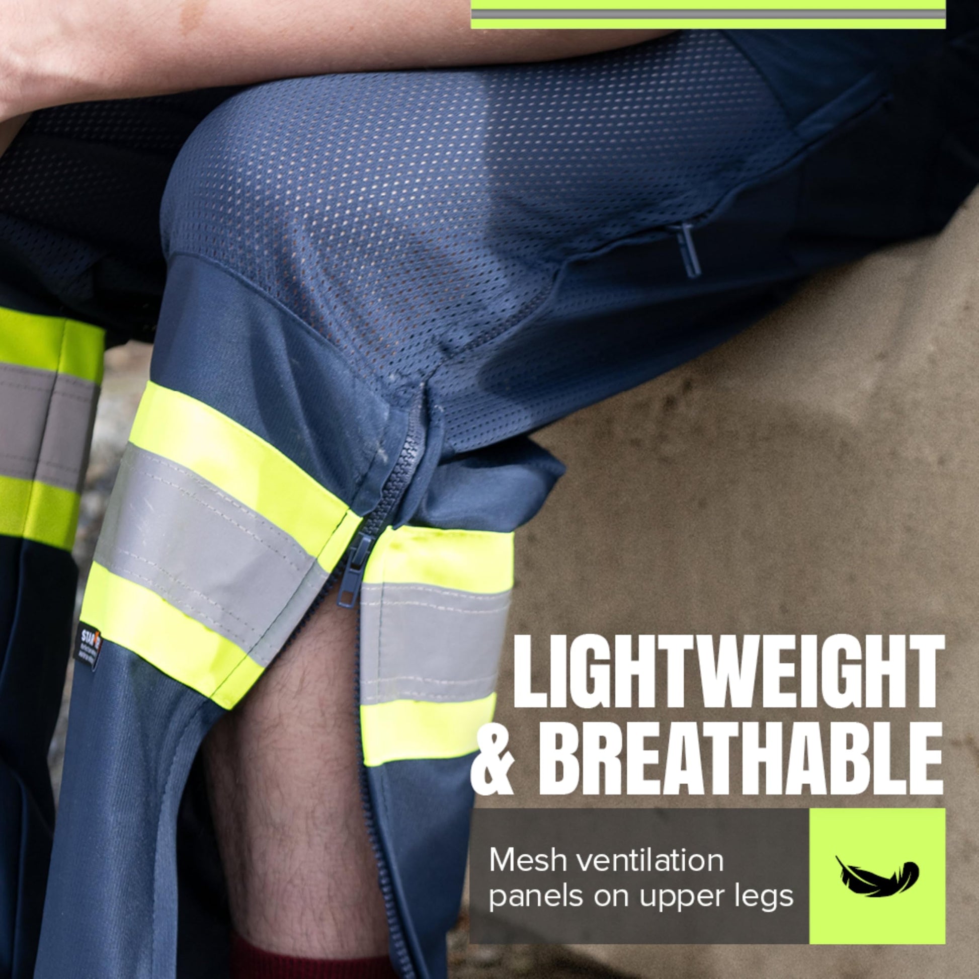 Pioneer Hi Vis Pants for Men - Breathable Mesh - Blue Pioneer