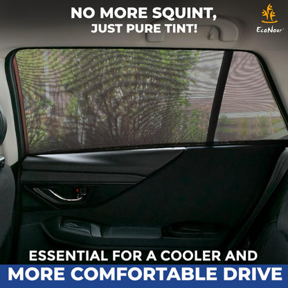 EcoNour Car Window Shade | 100% Protection from Bugs, UV and Car Mosquito Net for Camping | Breathable Mesh Baby Car Window Covers for Privacy Blackout | Pack of 2 (Medium 36"x17")