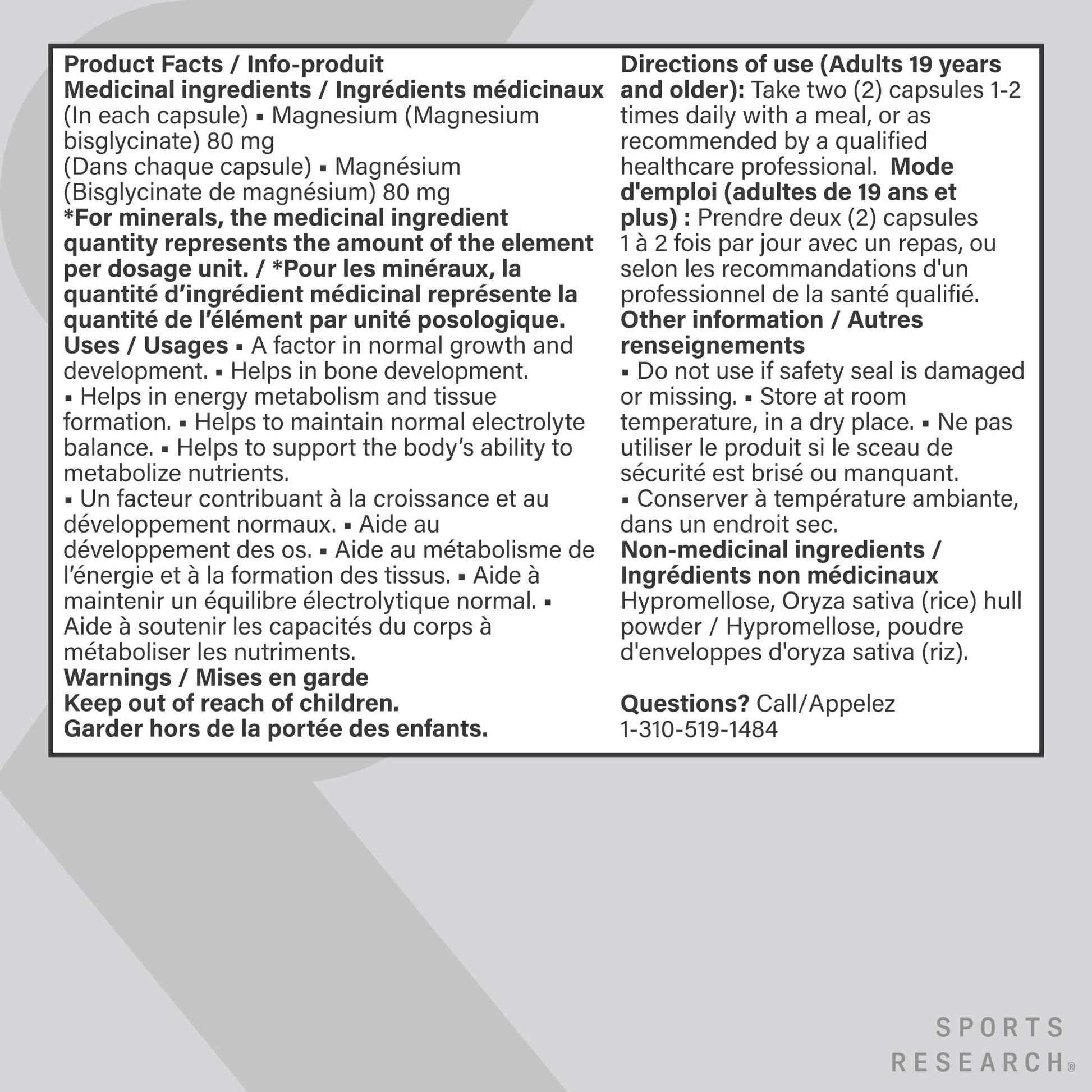 Sports Research® Magnesium Glycinate 160mg - Chelated Magnesium to Support Restful Sleep & Enzymatic Processes - Liquid Softgels - 60 Count - Non-GMO, Gluten-Free Supplement for Daily Use - Available at All In One Marketplace Canada