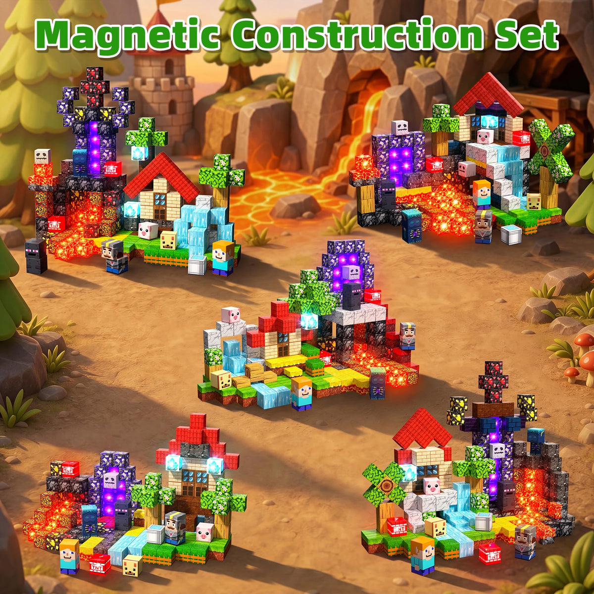 200PCS Light Up Magnetic Blocks, Building Cube Set Birthday Gifts for Kids 🍁 All In One Marketplace Canada