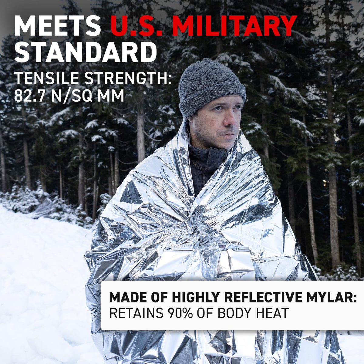72HRS MIL-SPEC Emergency Thermal Mylar Blanket (137 × 224 cm, Pack of 12) 🍁 All In One Marketplace Canada