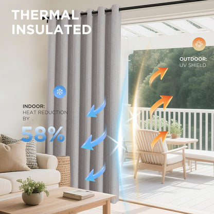 Joydeco Blackout Curtains 96 Inches Long Blackout Curtains 2 Panels, Thermal Insulation Noise Reducing Room Darkening Opaque Curtains for Bedroom Living Room Window, Privacy Protection 2 Panels Set